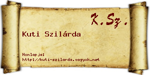 Kuti Szilárda névjegykártya